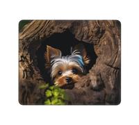 A Little Yorkshire Terrier Gaming Mouse Pad Small Mouse Mat with Stitched Edges Non-Slip Long Desk Pad 12x10 in Desk Mat for Keyboard Home Office Gaming Work