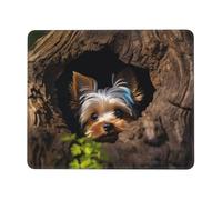 A little Yorkshire terrier Mouse Pad with Stitched Edge, Comfortable Mouse Pads with Non-Slip Rubber Base Gaming Mouse Mat Washable Mousepads Computers Laptop Desk Accessories for Office 10 x 12 inch