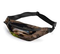 A Little Yorkshire Terrier Nestled in A Tree Hole Waist Bag,Durable Sling Bag with Adjustable Strap Crossbody Waist Bag,for Outdoors Workout Traveling Casual Running Hiking Cycling