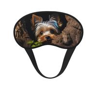 A Little Yorkshire Terrier Sleep Mask for Side Sleeper Soft Breathable Sleeping Eye Mask Blackout Silk Eye Sleep Shade Cover with Elastic Strap Night Blindfold for Women Men Travel Nap