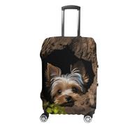 A Little Yorkshire Terrier Suitcase Covers Luggage Protector - Travel Elastic Baggage Case Protective, Washable Anti-scratch Large Suit Case Cover for Suitcases Fits 19-32 Inch Luggages, white, XL