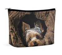 A Little Yorkshire Terrier Travel Makeup Bag Large Toiletry Bag for Women Waterproof Cosmetic Bags for Purse Portable Makeup Organizer Bags Cute Zipper Pouch Cosmetic Pouch Funny Travel Makeupbag