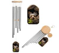 A Little Yorkshire Terrier Wind Chimes for Outside 20.5" Sympathy Windchimes with 6 Heavy Tubes Tuned Memorial Wind Chimes for Loss of Loved One Mother Father Bereavement Gifts in Memory Home Decor Ou