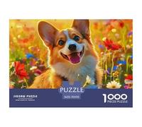 A Lively Dog Puzzles 1000 Piece for Adults And Kids Cute Pet Dog Challenge High Difficulty Family Puzzle Game Birthday Gifts Home Decoration 70x50cm/1000pcs