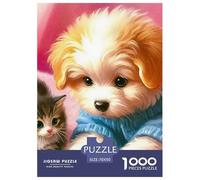 A Lively Dog Puzzles 1000 Piece for Adults And Kids Cute Pet Dog Unique Challenge Games Family Puzzle Game Relaxing Decor Gift Home Decoration 70x50cm/1000pcs