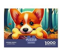 A Lively Dog Puzzles 1000 Piece for Adults And Kids Cute Pet Dog Unique Challenge Games Impossible Puzzle Toys Birthday Gifts Beautiful Decoration 70x50cm/1000pcs
