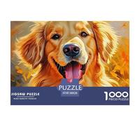 A Lively Dog Puzzles 1000 Piece for Adults And Kids Cute Pet Dog Unique Challenge Games Impossible Puzzle Toys Relaxing Decor Gift Beautiful Decoration 38x26cm/1000pcs