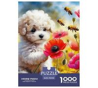 A Lively Dog Puzzles 1000 Pieces for Adults And Kids Cute Pet Dog Classic Educational Games Impossible Puzzle Toys Relaxing Decor Gift Beautiful Decoration 70x50cm/1000pcs