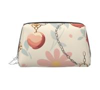 A Locket Hanging Printed Leather Portable Cosmetic Bag, Cosmetic Bag with Inner Bag
