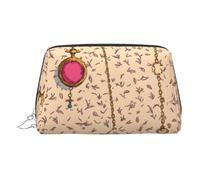 A Locket Hanging Printed Leather Portable Cosmetic Bag, Cosmetic Bag with Inner Bag