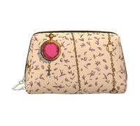 A Locket Hanging Printed Leather Portable Cosmetic Bag, Cosmetic Bag with Inner Bag