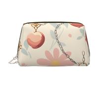 A Locket Hanging Printed Leather Portable Cosmetic Bag, Cosmetic Bag with Inner Bag