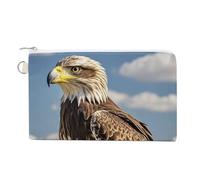 A Lone Eagle Coin Purse Canvas Wallet Cute Change Purse Small Storage Bag with Zipper