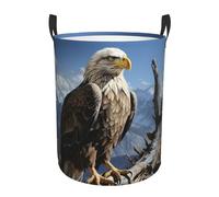 A lone eagle Laundry Hamper with Handle Waterproof Collapsible Laundry Basket Circular Dirty Clothes Hamper Lightweight Storage Basket for Bathroom Bedroom Car Small