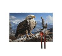 A Lone Eagle Placemats Set of 6,Decorating The Dining Table，Canvas Washable Table Mats，Wipe Clean Anti Slip Dining Table Place Mats for Party Kitchen Dining Decoration