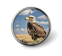 A lone eagle Playful Doodles Lapel Pin Round Brooch for Men & Women Alloy Suit Accessories, 1" Lightweight Tie Pin