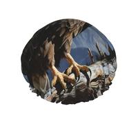 A lone eagle Shower Caps for Women Reusable Bath Caps for Men Double Layer Waterproof Hair Cap with EVA Lining Stylish Large Shower Bonnet Soft Bath Hat for Long Hair, Braids