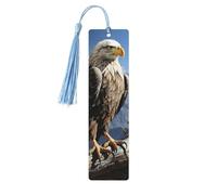 A Lone Eagle Wood Bookmark for Book Lovers Birthday Teachers Gift, Handmade Craft Book Marks Ornaments with Tassel Exquisite Reading Page Markers for Men Women