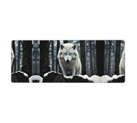A Lone Wolf Printed Extra Large Mouse Pad 12x31.5in for Office, Gaming, and Learning - Durable, Comfortable, and Environmentally Friendly