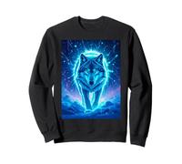 A lone wolf stands beneath shimmering auroras Sweatshirt