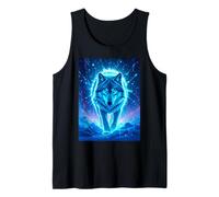 A Lone Wolf Stands Beneath Shimmering Auroras Tank Top