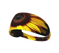 A Lonely Sunflower Print Sports Headband Women Men, Sweat Band Breathable Workout Sweatband for Running Yoga Gym