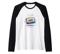 A Look into the Future Cyber Cassette SciFi Technology Design Raglan Baseball Tee