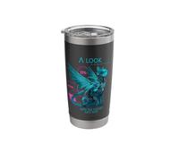 A Look into the Future Cyber Cat SciFi Cat Design Stainless Steel Insulated Tumbler