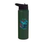 A Look into the Future Cyber Cat SciFi Cat Design Stainless Steel Insulated Water Bottle