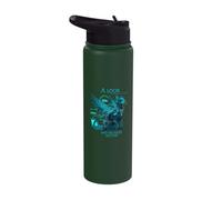 A Look into The Future Cyber Cat SciFi Cat Design Stainless Steel Insulated Water Bottle