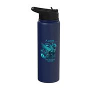 A Look into The Future Cyber Cat SciFi Cat Design Stainless Steel Insulated Water Bottle