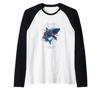 A Look into the Future Cyber Shark SciFi Shark Technology Design Raglan Baseball Tee