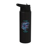 A Look into the Future Cyber Shark SciFi Shark Technology Design Stainless Steel Insulated Water Bottle