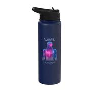 A Look into the Future Futuristic Cyborg SciFi Design Stainless Steel Insulated Water Bottle
