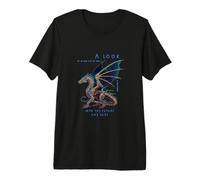 A Look into The Future Futuristic Dragon SciFi Design Premium T-Shirt