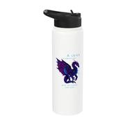 A Look into the Future Futuristic Dragon SciFi Design Stainless Steel Insulated Water Bottle