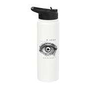 A Look into the Future Futuristic Eye SciFi Design Stainless Steel Insulated Water Bottle