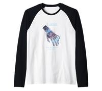 A Look into The Future Futuristic Hand Cyber SciFi Design Raglan Baseball Tee