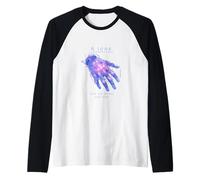 A Look into the Future Futuristic Hand Cyber SciFi Design Raglan Baseball Tee