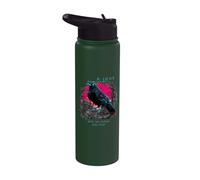 A Look into the Future Futuristic Raven SciFi Design Stainless Steel Insulated Water Bottle