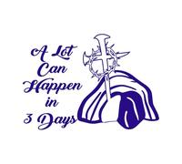 a lot can Happen in 3 Days Christian Easter Day Wall Stickers 36x51.2cm Easy Installation DarkBlue