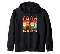 A Lot Can Happen in 3 Days Jesus Vintage Christian Easter Zip Hoodie