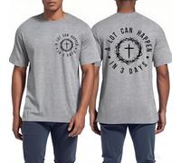 A Lot Can Happen in 3 Days T Shirt, Alot Can Happen in Three Days T-Shirt, Christian T Shirts Graphic Men Grey