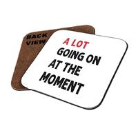 A Lot Going On at The Moment Coaster, Music theme, Girls Gift, Tableware, Coffee, Tea, Drink Coaster. (Square Shaped Coaster)
