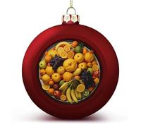 A Lot of Fruit Christmas Ball Ornament Shatterproof Hanging Ball Ornaments with String Decorative Christmas Baubles for Xmas Tree Home Wedding Holiday Party Decor Supply