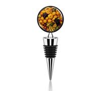 A Lot of Fruit Wine Stopper Zinc Alloy Beverage Bottle Stopper Reusable Leak Proof Wine Cork Cute Champagne Saver Decorative Bottle Sealer Plug Gift for Men Women