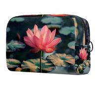 a Lotus on Pond Cosmetic Bag for Women, Travel Toiletries Bags Large Makeup Handy Pouch Organiser Bag with Zipper