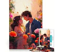 A Love Story in Petals Hard Jigsaw Puzzle for Adults 1000 Pieces Serene Game Creative Craft Real Challenge Perfect Decor (50x75cm)