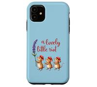 A Lovely Little Riot Cute Mice Lavender Whimsical Animal Des Case for iPhone 11