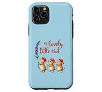 A Lovely Little Riot Cute Mice Lavender Whimsical Animal Des Case for iPhone 11 Pro